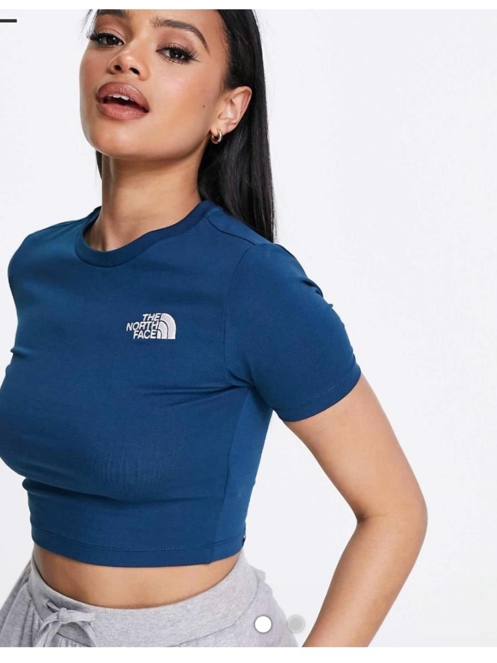 The North Face Navy Blue Cropped Crew Tee
